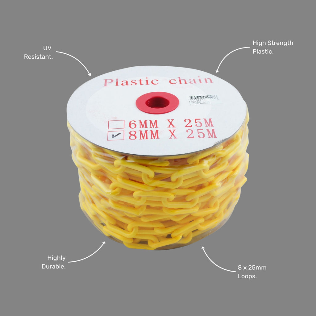 Plastic Safety Chain Yellow (25m)