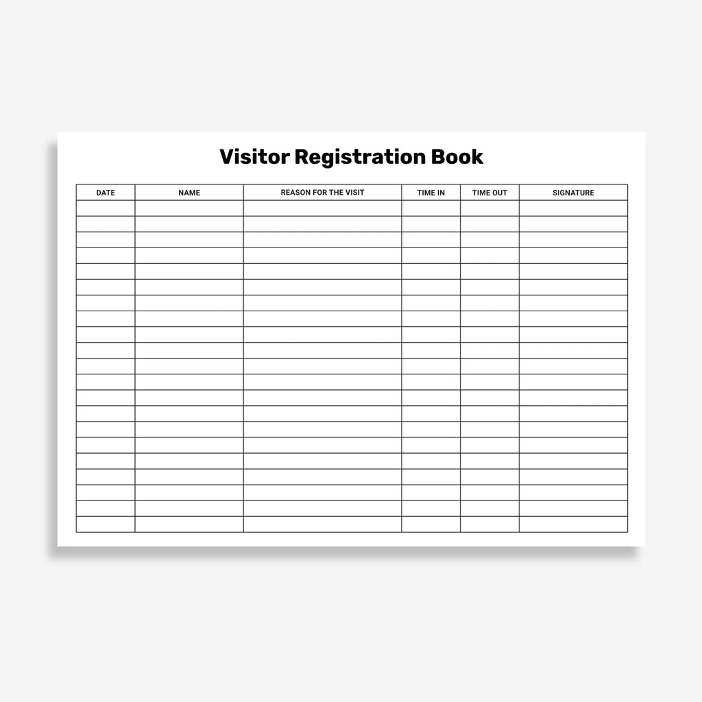 Visitor Register Book
