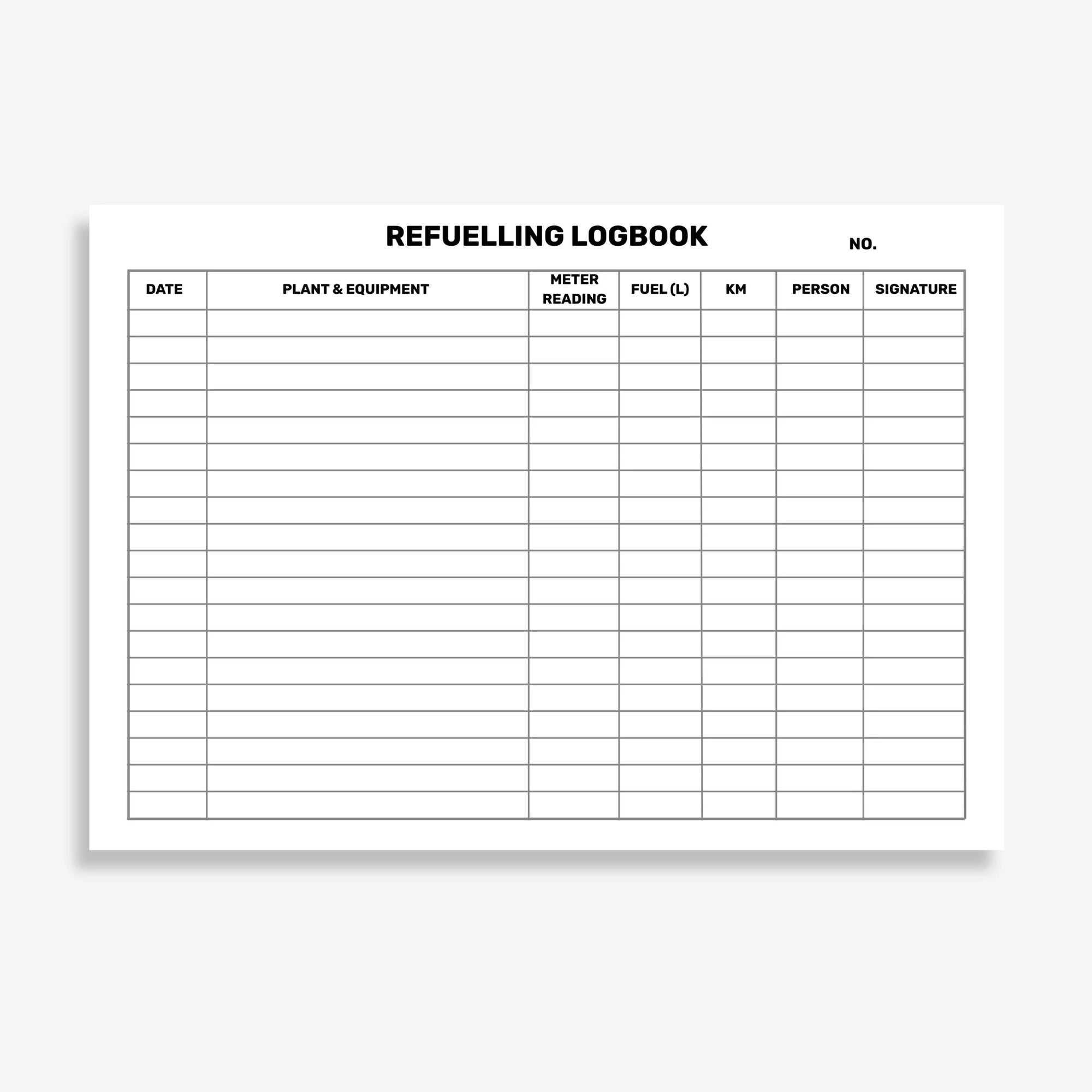 Refuelling Log Book