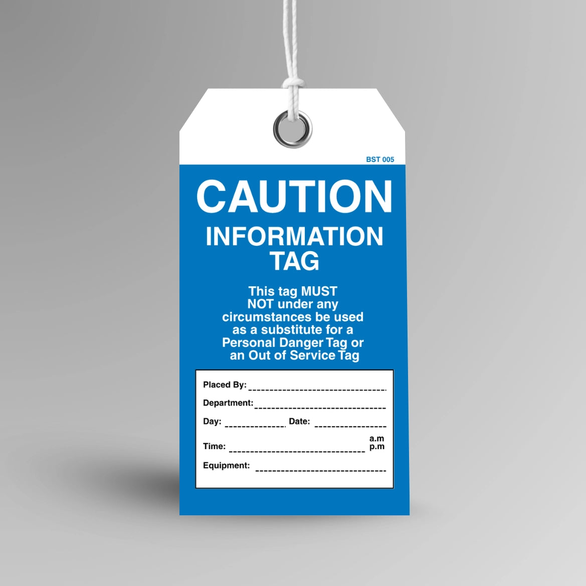 Caution Information Tag