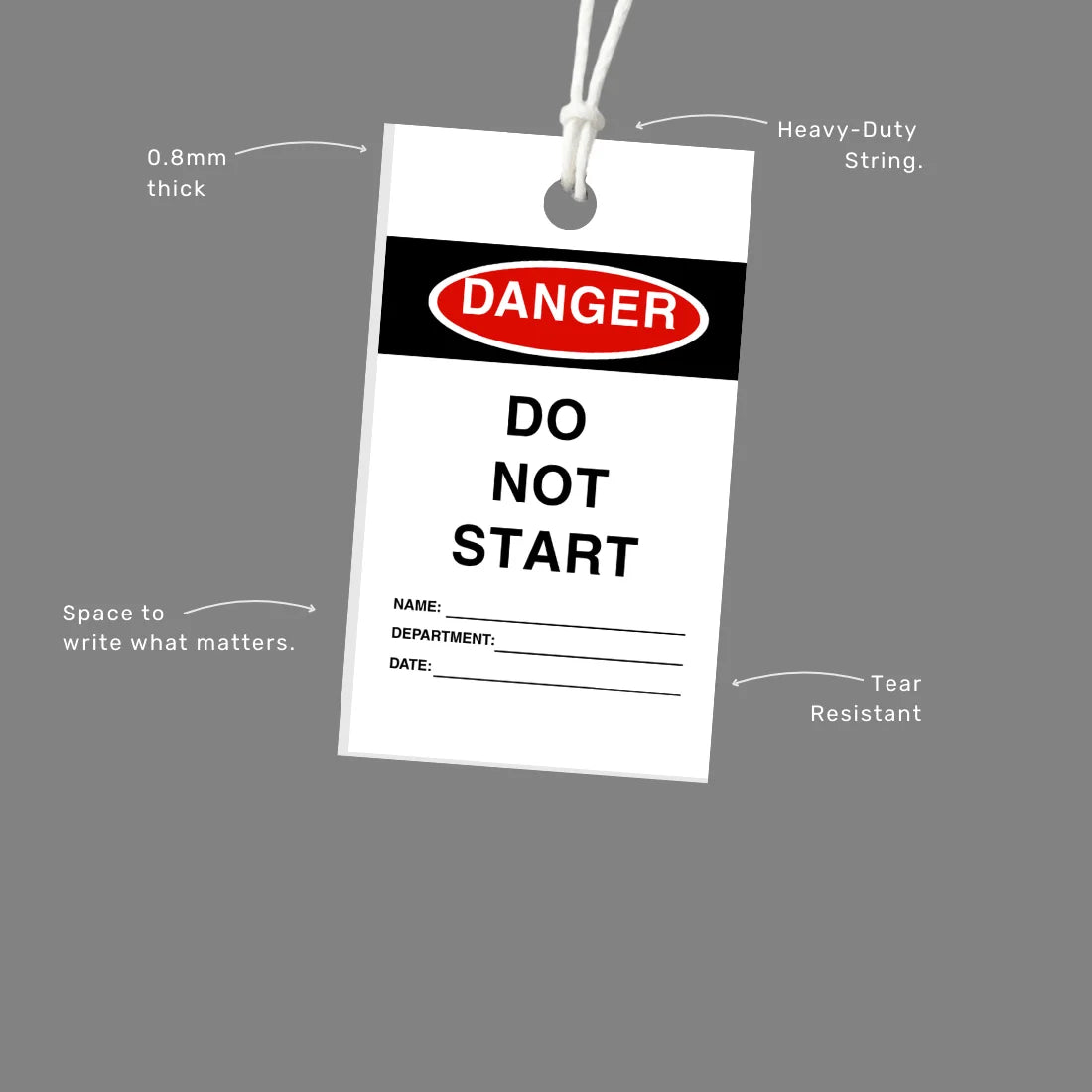 Heavy Duty Do Not Start Tag