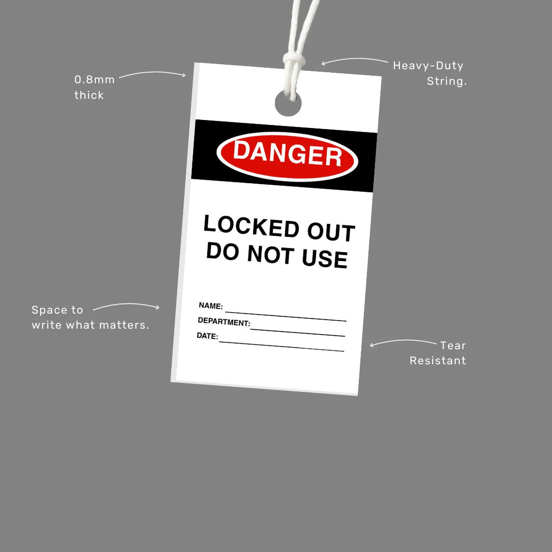Heavy Duty Locked Out Do Not Use Tag