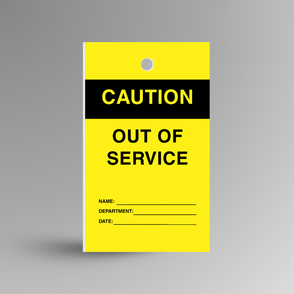 Heavy Duty Caution Out of Service Tag