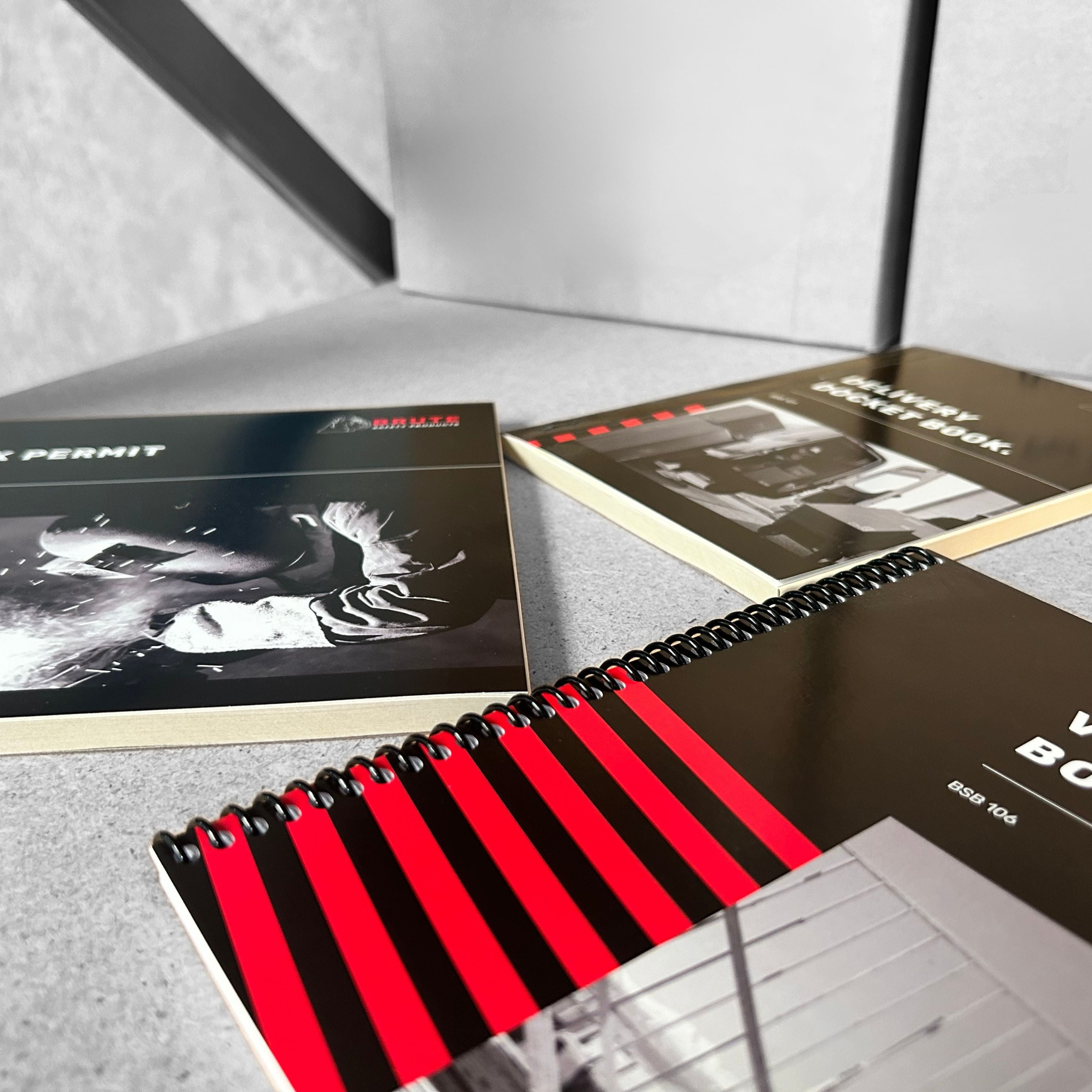 Brute Safety Products Safety Books on a table