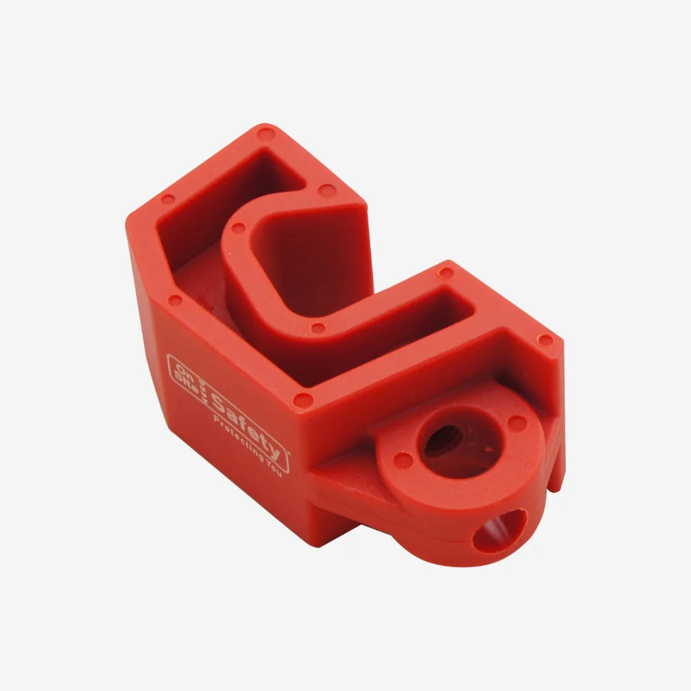 Circuit breaker lockout BLT 010 displayed flat showing 49 x 10.3mm fit and secure attachment for lock out tag out procedures