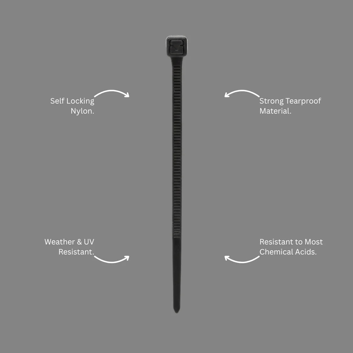 BLT 012 cable ties with callout highlighting 100 piece quantity and versatile attachment for safety tag and compliance use