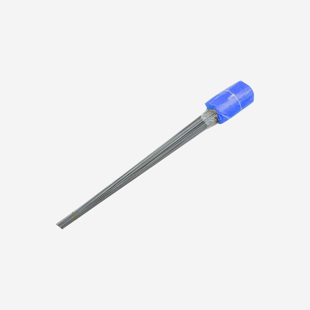 BMT 025 blue wire stake marking flags shown as a bundled pack, suitable for surveying, utility marking and ground delineation on construction and civil worksites.