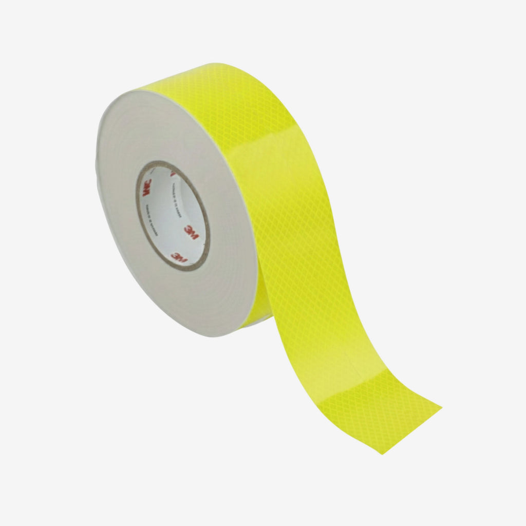 Layflat view of 75mm reflective tape displaying 45.7 metre length marking and 3M Diamond Grade 4000 specifications on product label