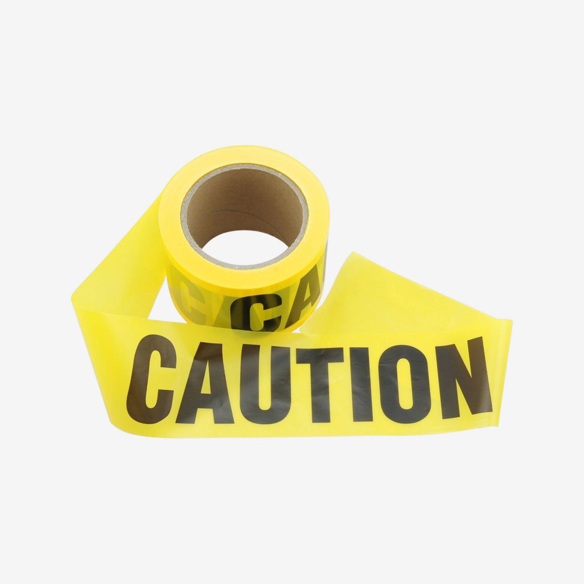 Layflat view displaying 100 metre length marking, 75mm width specification, and 80 micron thickness detail on sealed barrier tape packaging