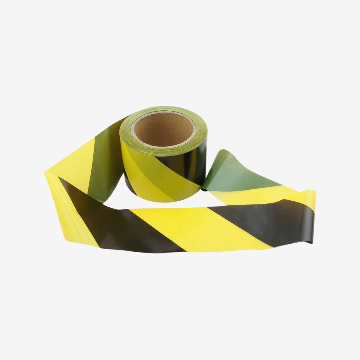 Layflat view displaying 100 metre length marking, 75mm width specification, and 80 micron thickness detail on sealed barrier tape packaging