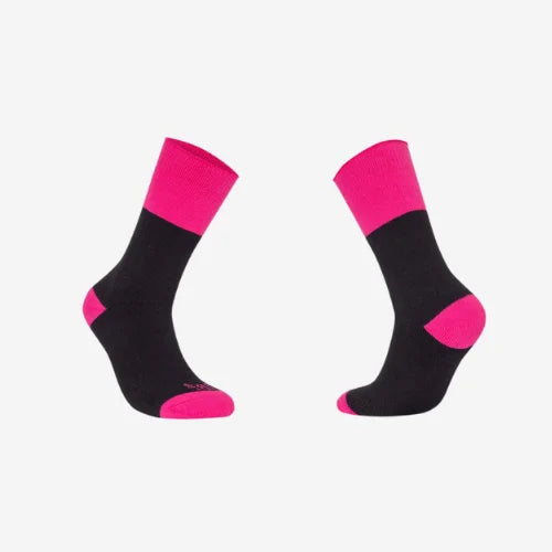 Layflat display of BSC 305 womens cotton work socks featuring pink fabric with fully terry padded design for comfort and cushioning