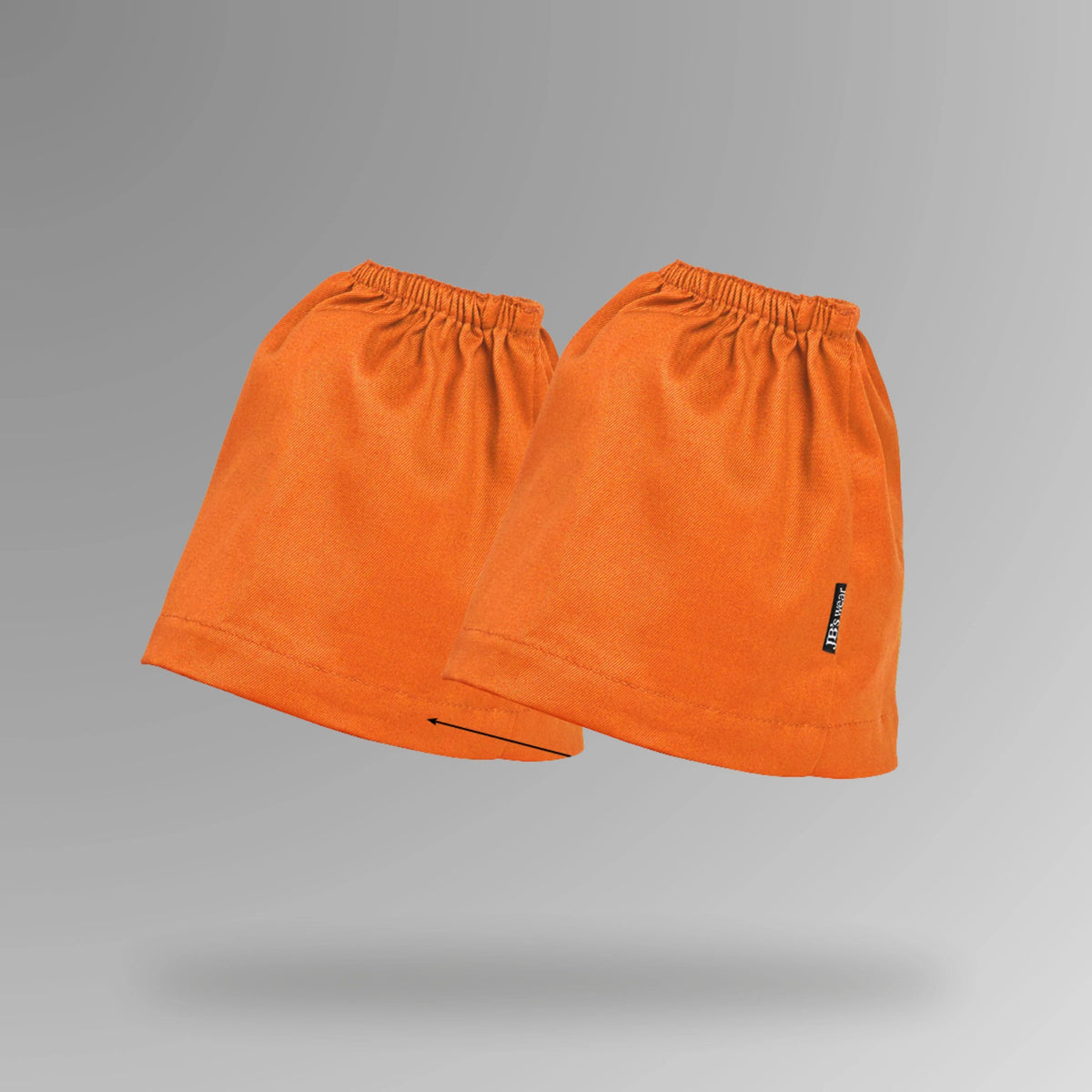 BSC 306 orange cotton boot cover in upright view showing elastic opening and durable cotton drill construction for footwear protection