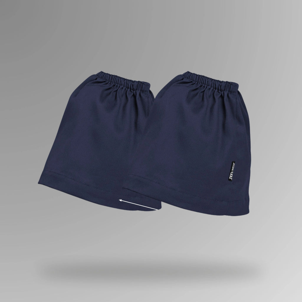 BSC 307 navy cotton boot cover in portrait orientation showing elastic opening and durable cotton drill construction for floor protection