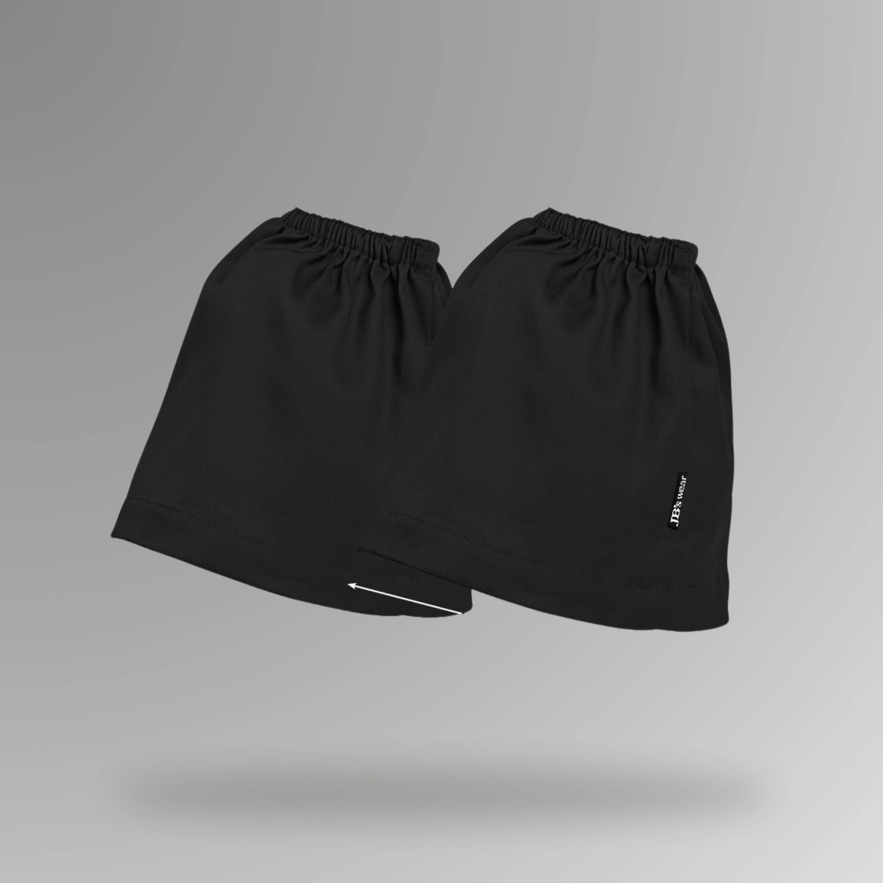 BSC 308 black cotton boot cover in upright view showing elastic opening and durable cotton drill construction for cleanroom use