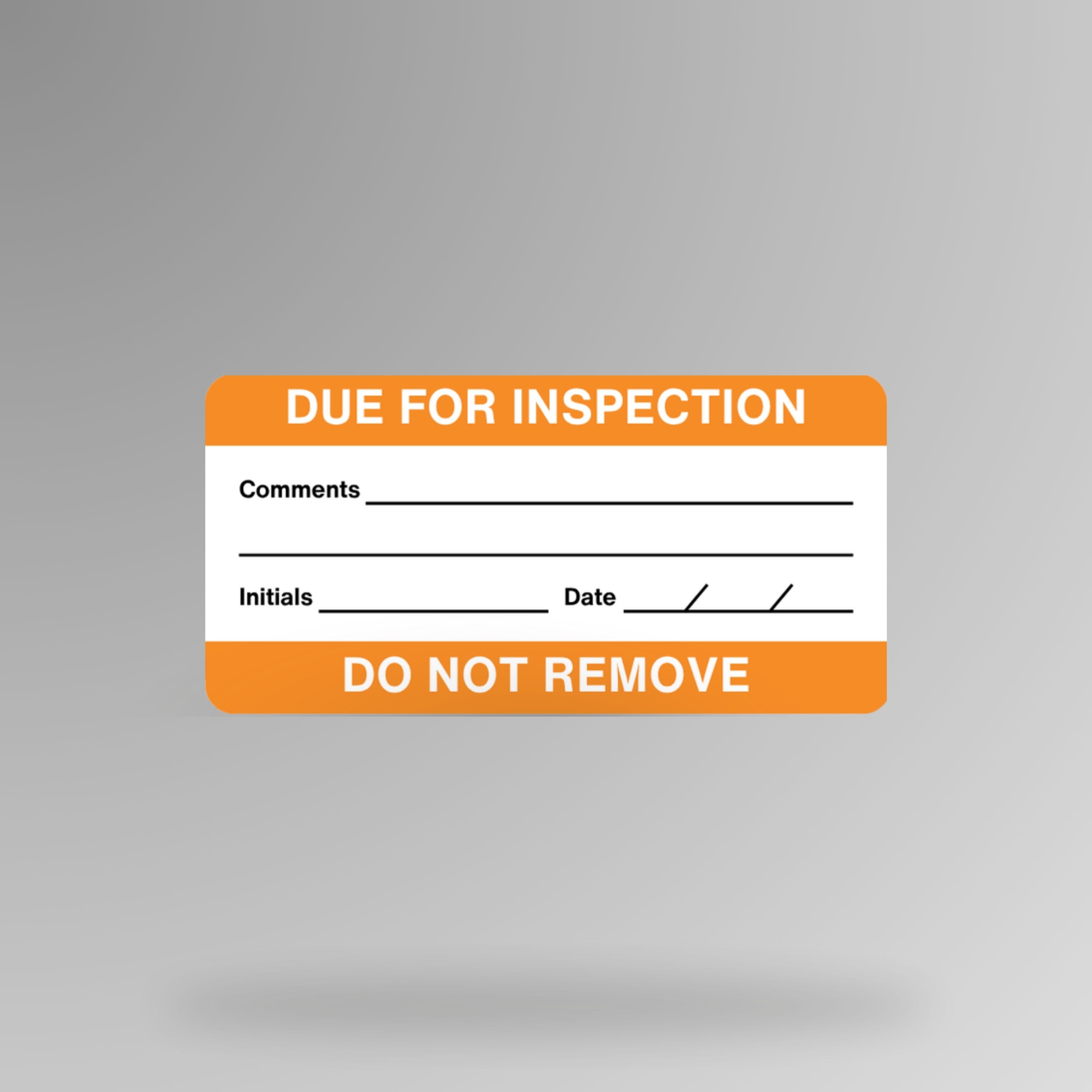 Due for Inspection Labels | Brute Safety Products