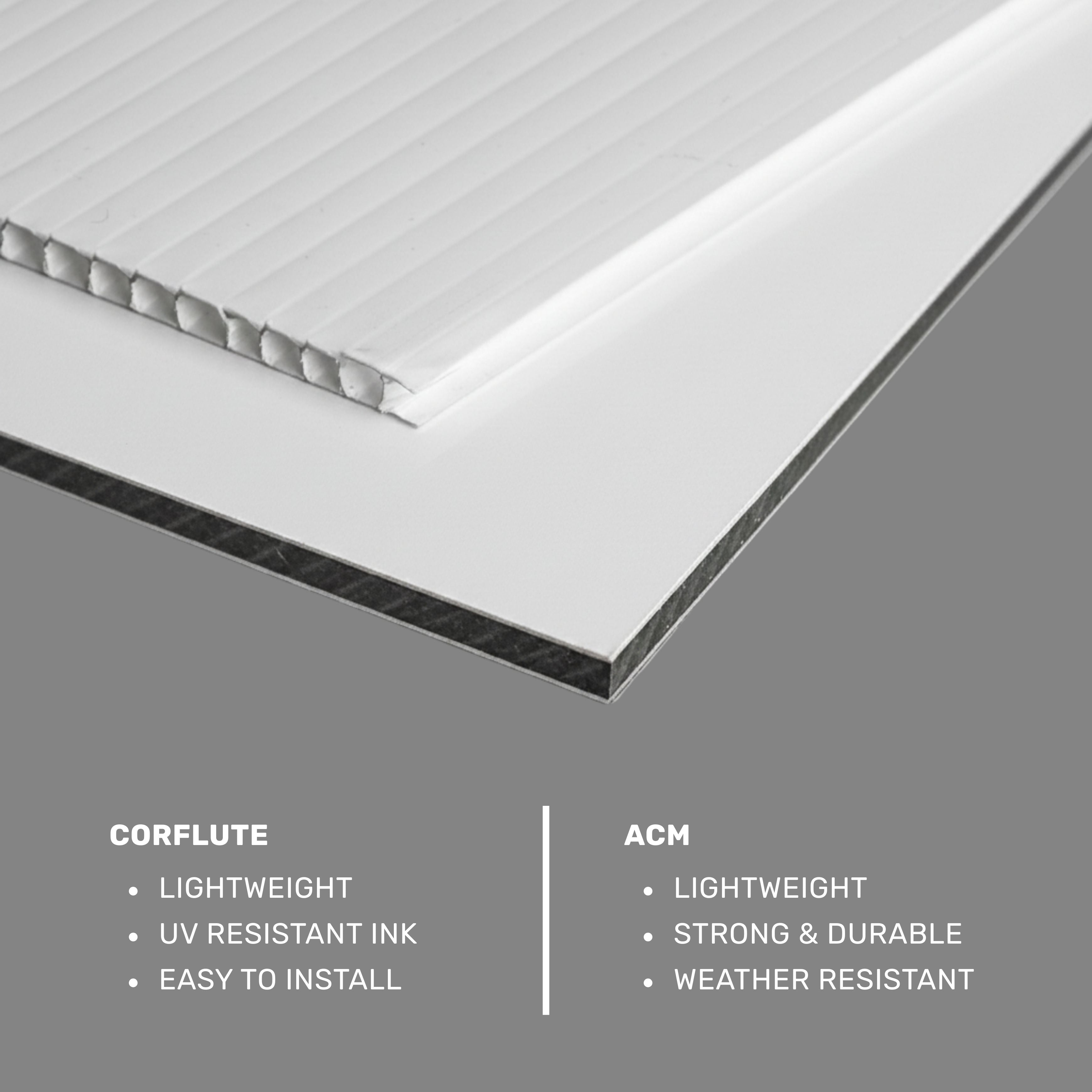 Benefits callout image presenting BSS 003 mandatory sign features including weather resistant materials, clear visibility, and compliance with Australian workplace safety standards