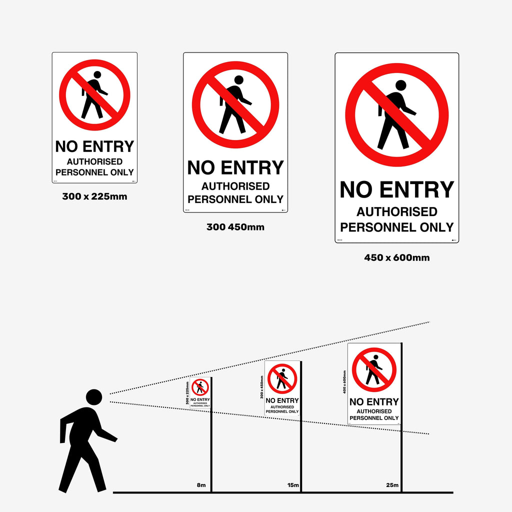 Layflat view of BSS 202 prohibition sign featuring red circle with diagonal line and white background showing clear no entry and authorisation requirements