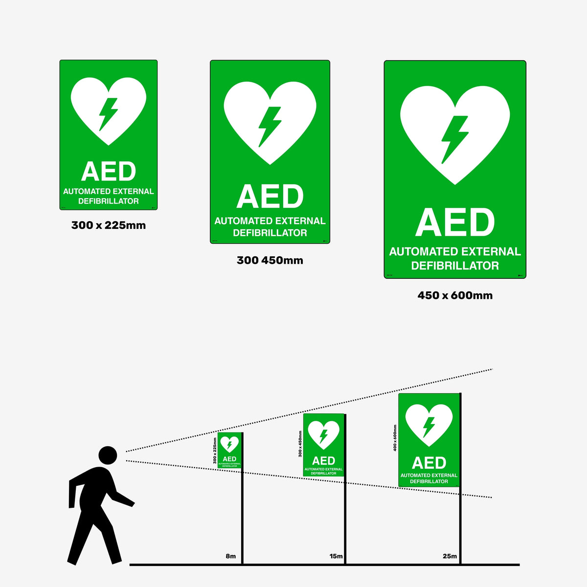 Layflat view of BSS 351 emergency sign displaying green background with white cross and clear first aid text for medical response equipment location