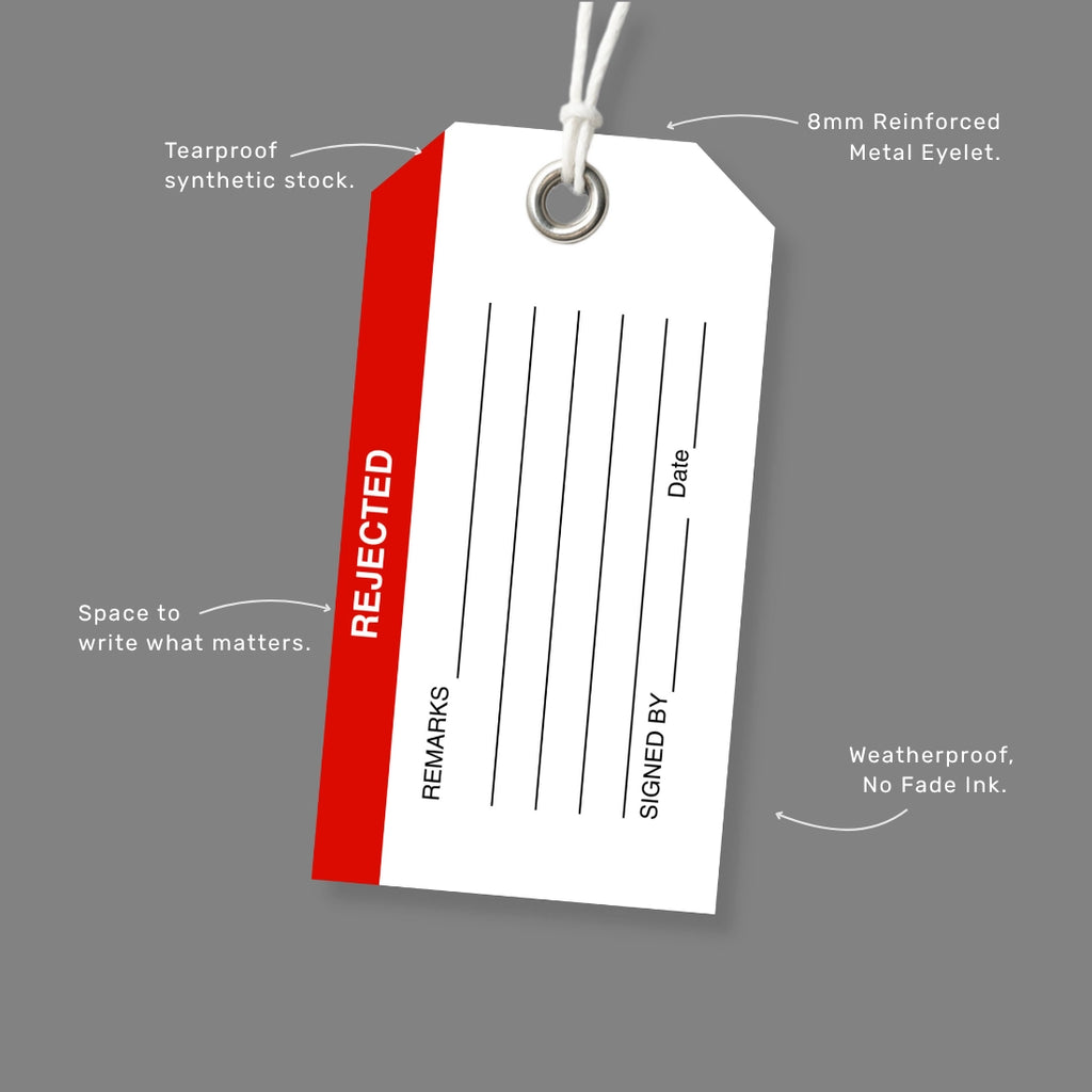 BST 015 safety tag benefits callout highlighting inspection failure marking and equipment quarantine