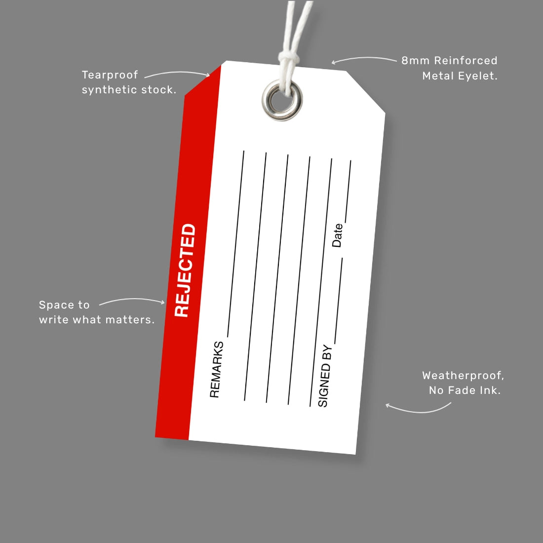 BST 015 safety tag benefits callout highlighting inspection failure marking and equipment quarantine
