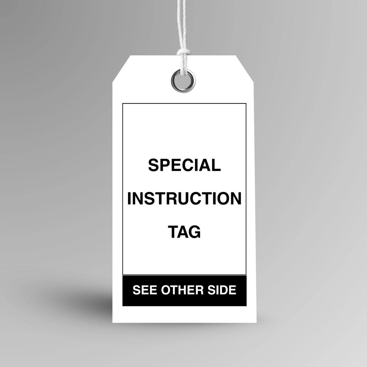 BST 017 Special Instructions safety tag in orange, upright view showing complete tag design by Brute Safety Products