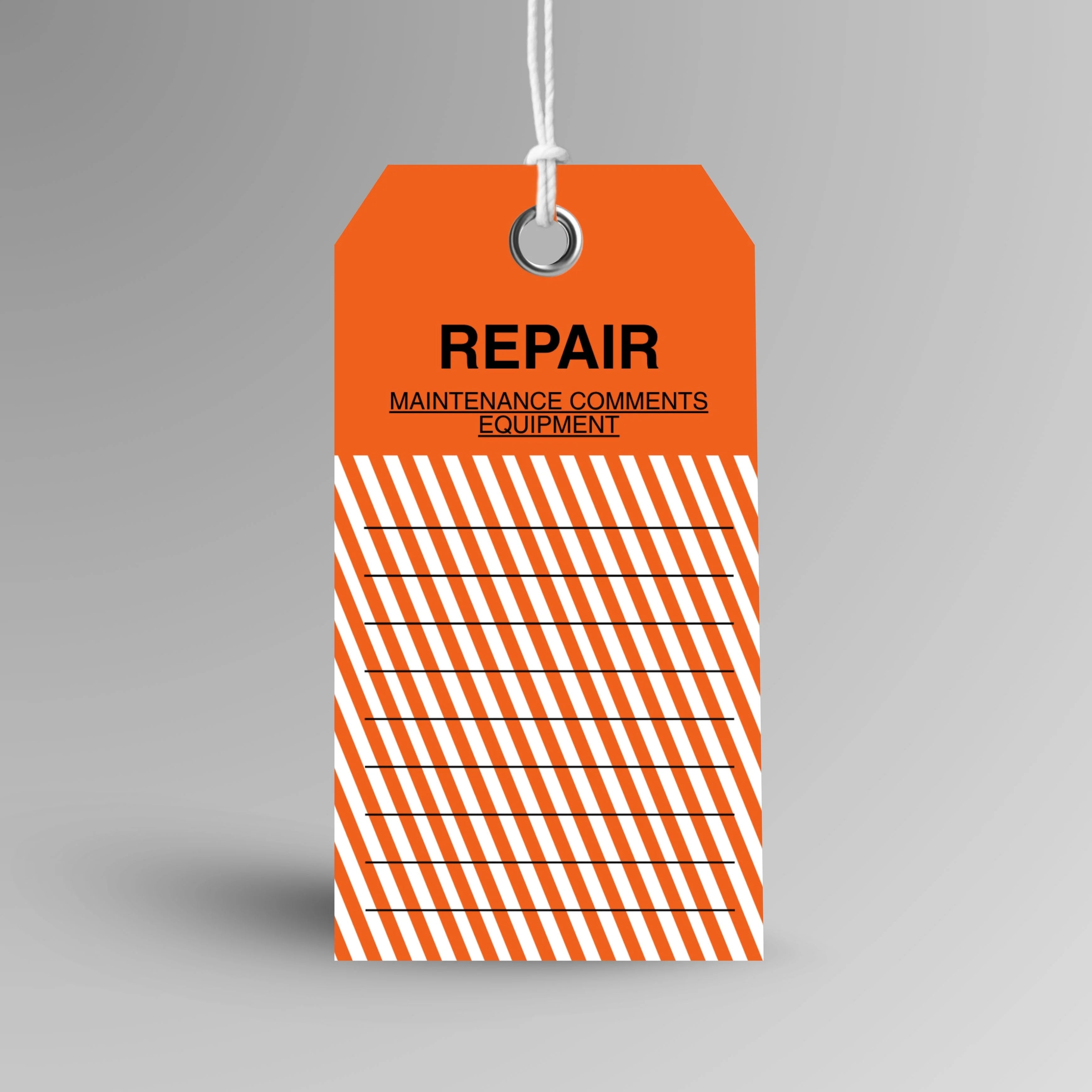 BST 103 Caution Repair safety tag in orange, upright view showing complete tag design by Brute Safety Products