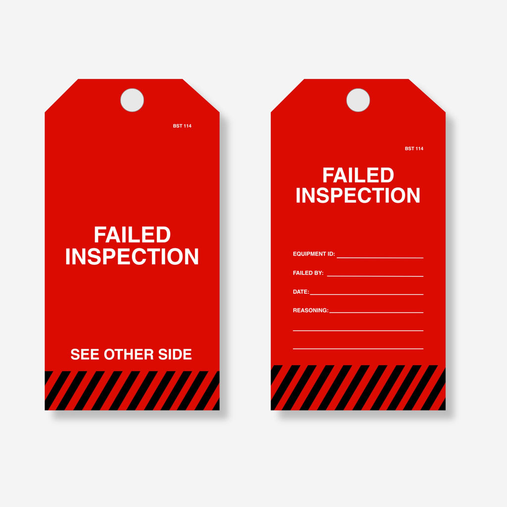 Fail The Inspectoin Failed Inspection Tag | Brute Safety Products
