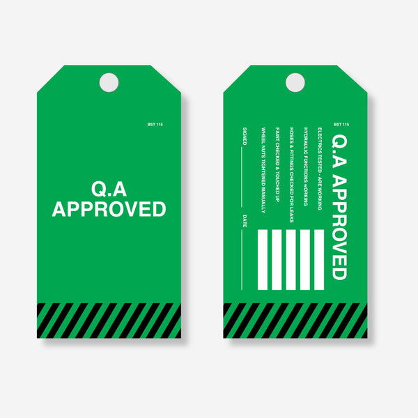 QA Approved Tag | Brute Safety Products