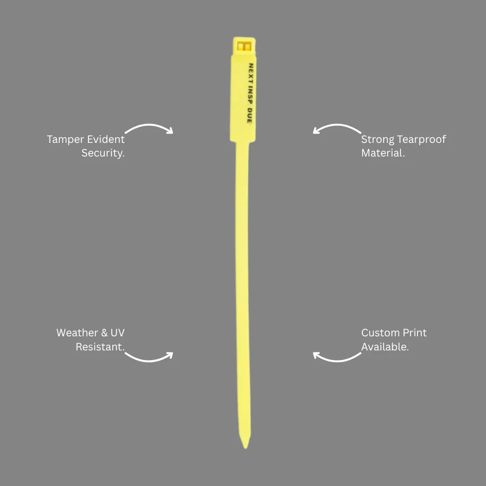 enefits callout demonstrating BST 204 yellow rigging tag inspection scheduling and safety compliance features