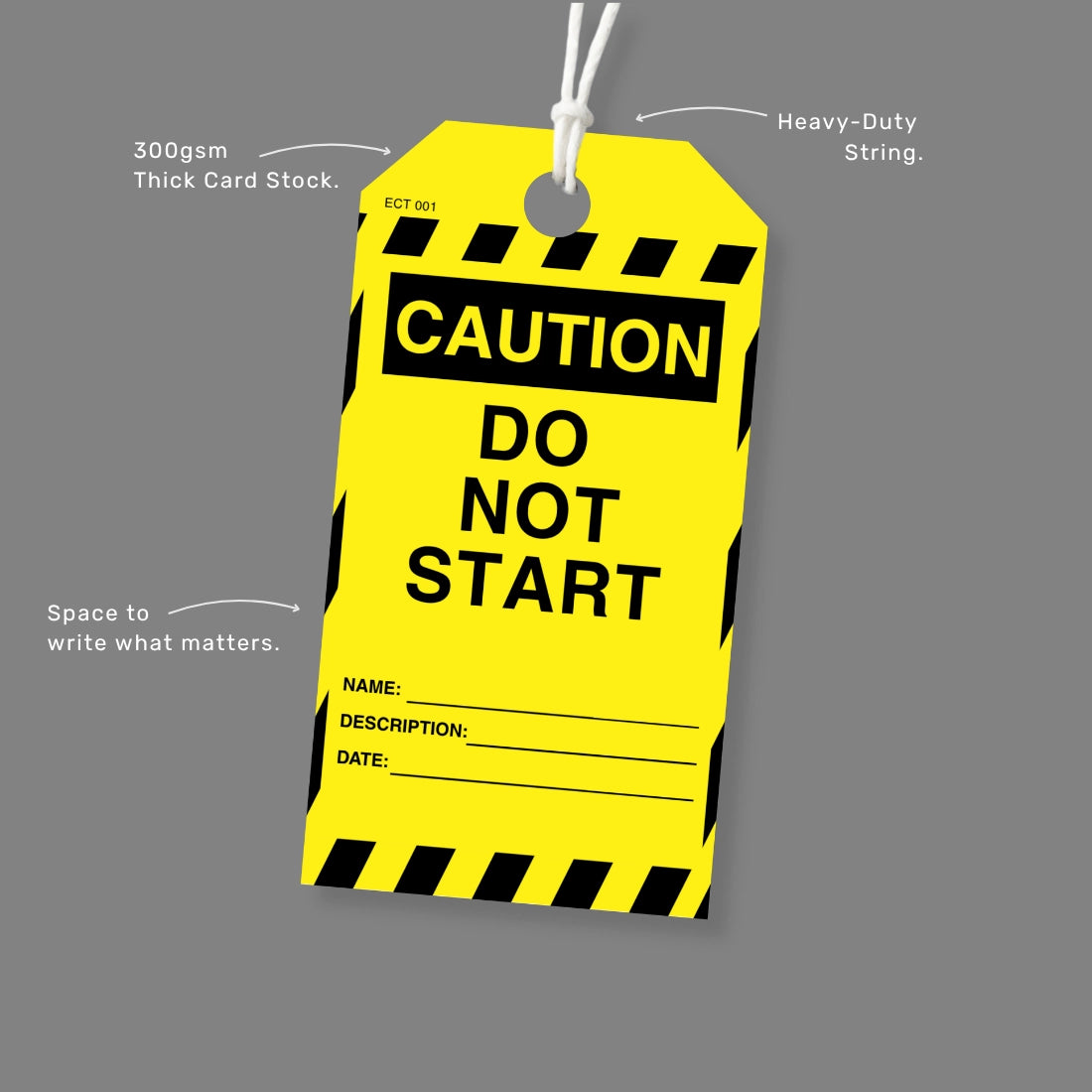 ECT 001 economy caution tag benefits featuring affordability and safety tag out system compatibility for budget conscious operations