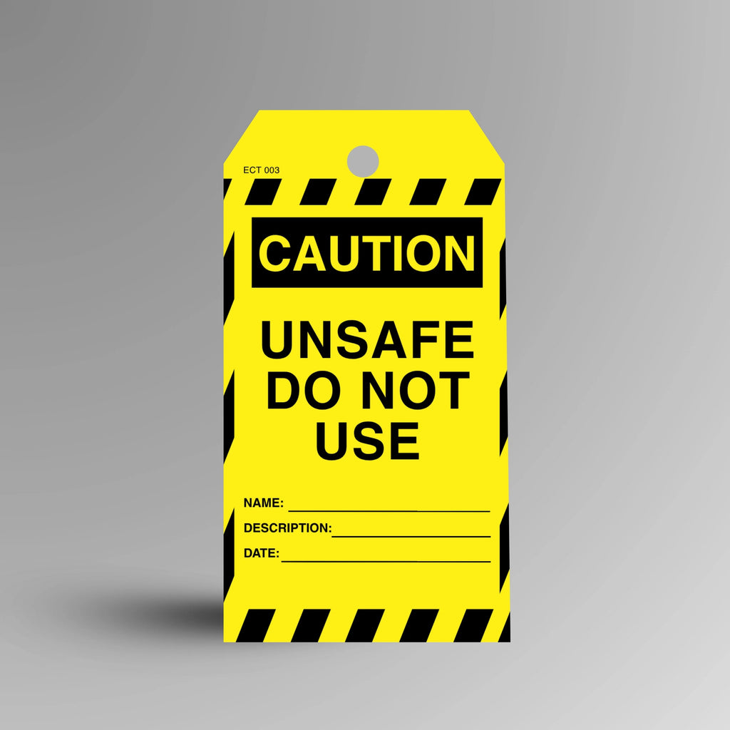 ECT 003 Do Not Use economy caution tag displayed upright with yellow background and clear prohibition text