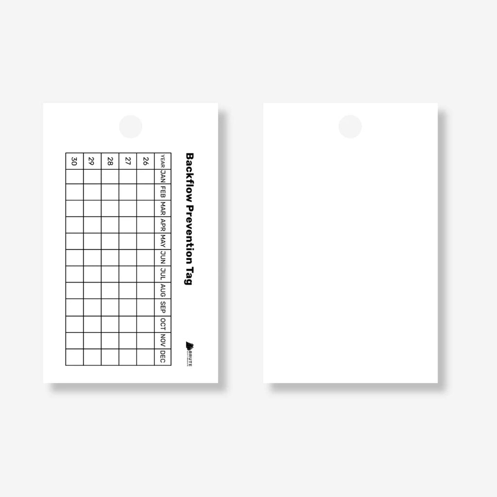 HDT 006 tag shown flat revealing compact 100 x 60mm dimensions with testing date fields and certification details