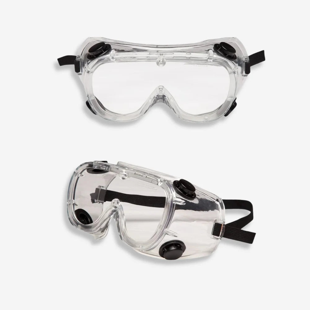 JB's Vented Goggle shown from side displaying four ventilation points, elastic frame and clear lens protection