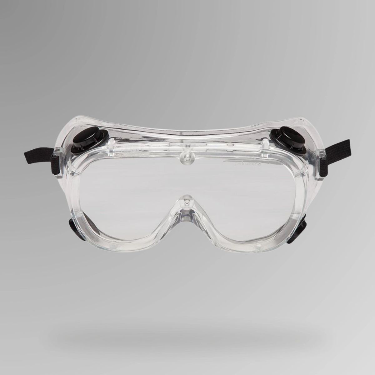 JB's Vented Goggle 1 pack shown upright with anti scratch lens and Brute Safety Products branding