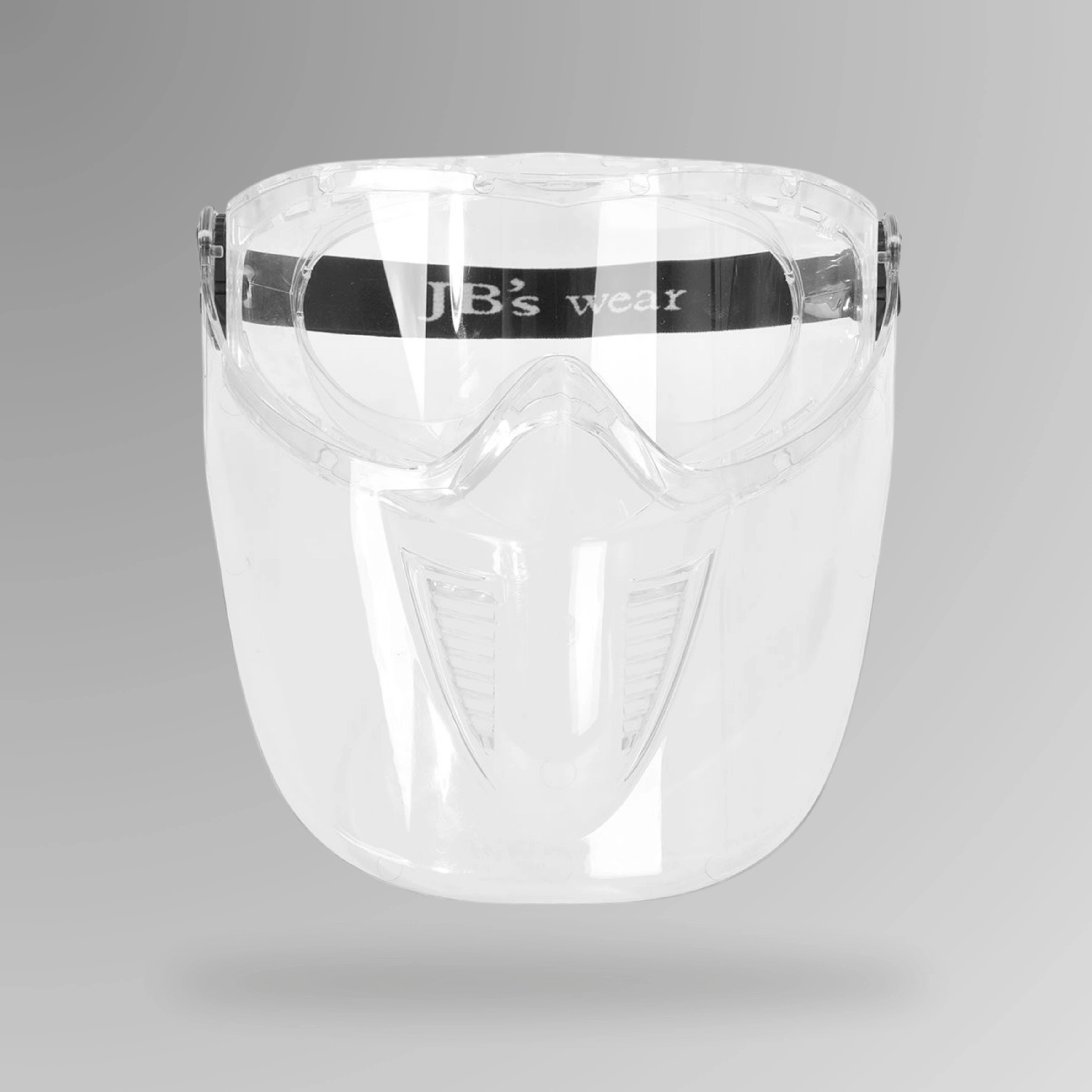 JB's Goggle and Mask Combination shown upright with detachable mask and Brute Safety Products branding