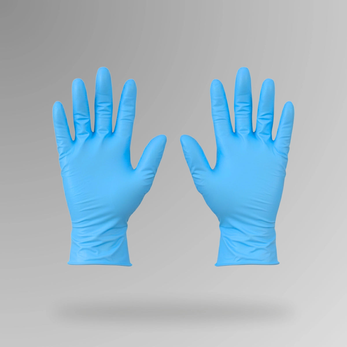 PPE 153 Blue Nitrile Examination Gloves 100 pack shown upright with Brute Safety Products branding