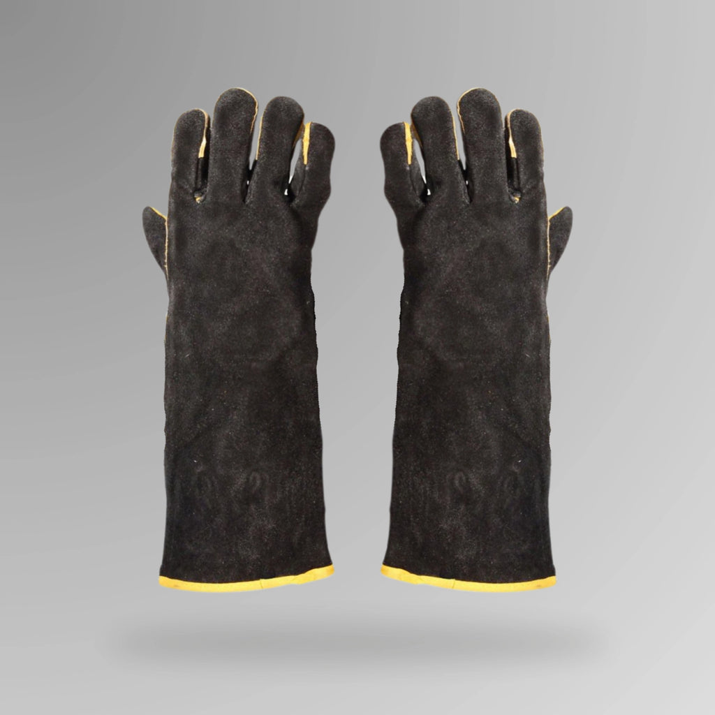 PPE 155 Heavy Duty Welding Gloves shown upright in cow split leather with Brute Safety Products branding