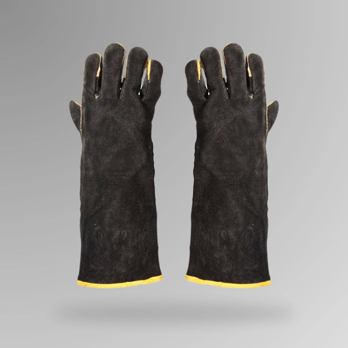 PPE 155 Heavy Duty Welding Gloves shown upright in cow split leather with Brute Safety Products branding
