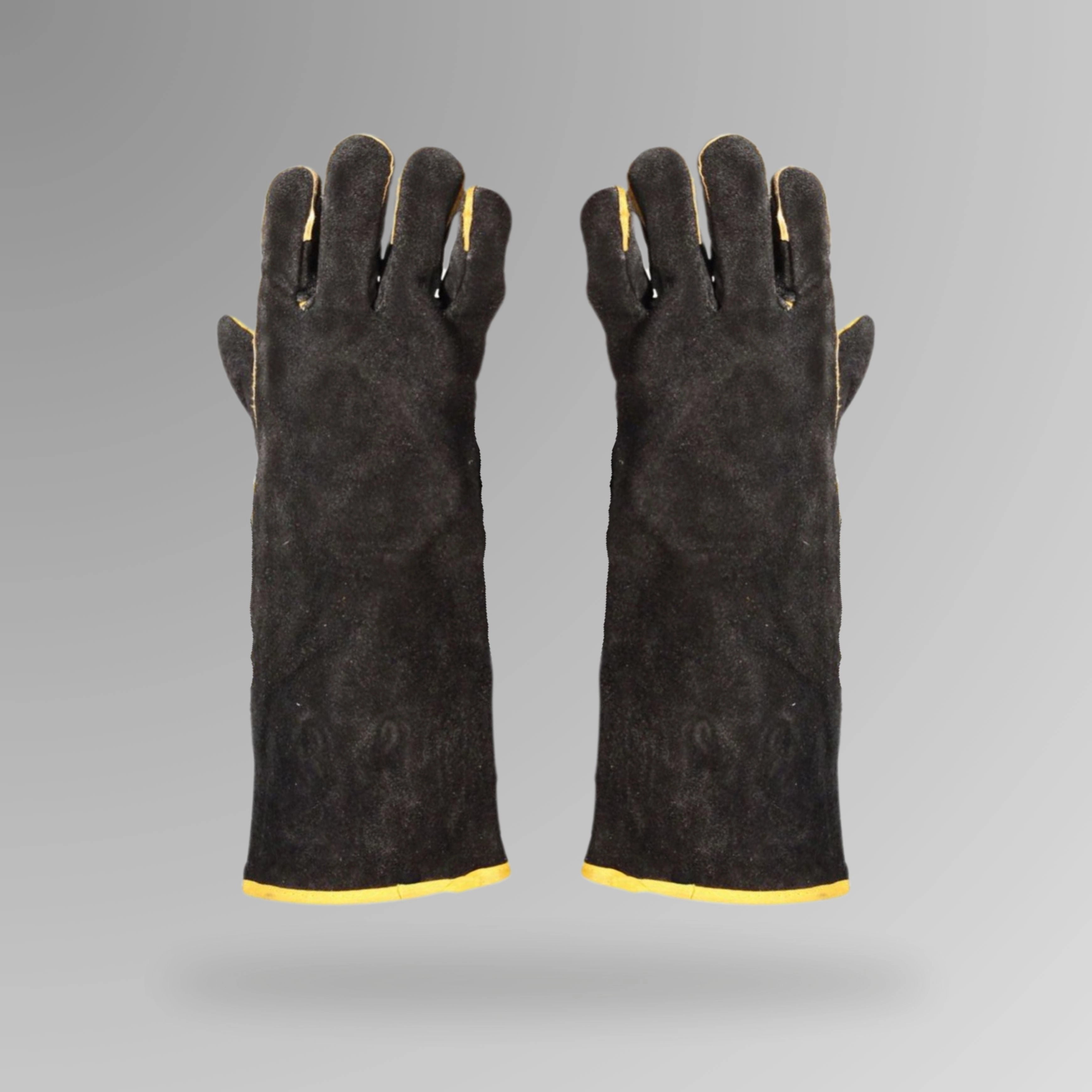 PPE 155 Heavy Duty Welding Gloves shown upright in cow split leather with Brute Safety Products branding